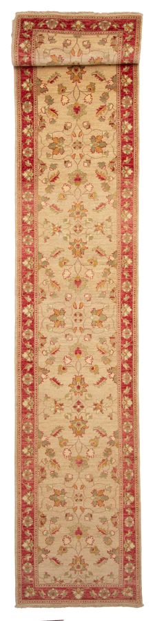 Pakistani Peshawar Oushak 2'6" x 15'0" Hand-knotted Wool Runner Rug 
