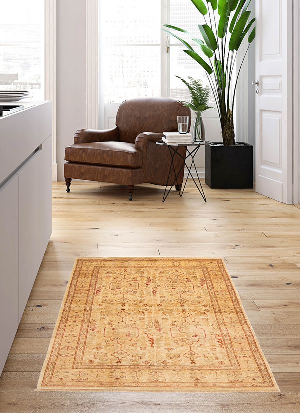 Tapis peshawar oushak 4'1" x 6'4" en laine