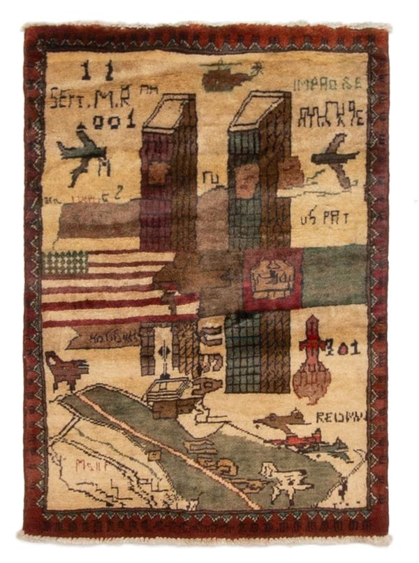 Afghan Rare War 2'0" x 2'7" Hand-knotted Wool Rug 