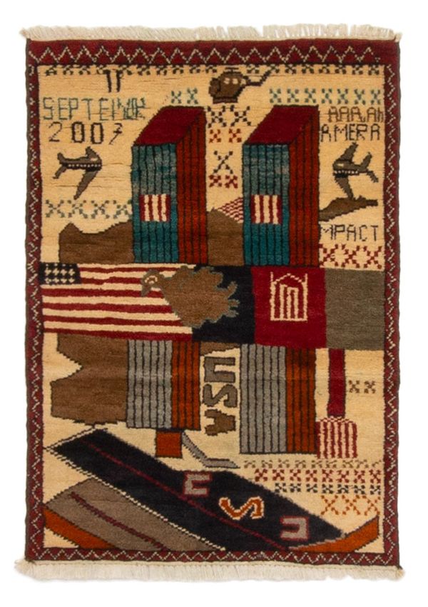 Afghan Rare War 1'10" x 2'8" Hand-knotted Wool Rug 