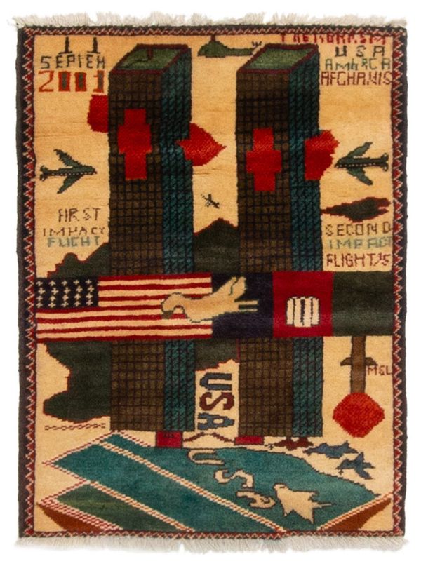 Afghan Rare War 2'0" x 2'6" Hand-knotted Wool Rug 