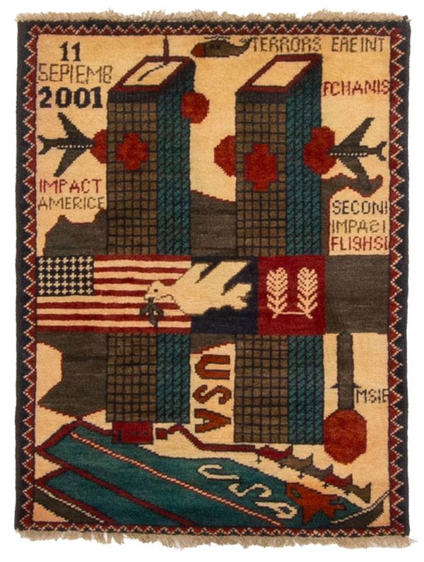Afghan Rare War 2'0" x 2'7" Hand-knotted Wool Rug 