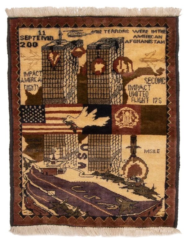 Afghan Rare War 2'0" x 2'7" Hand-knotted Wool Rug 