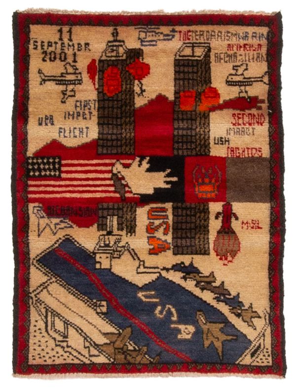 Afghan Rare War 2'0" x 2'6" Hand-knotted Wool Rug 