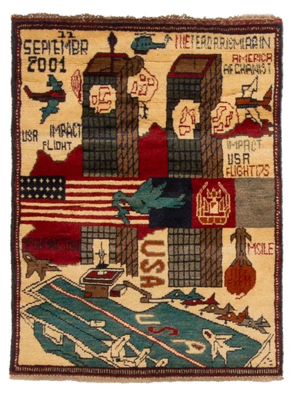 Afghan Rare War 2'0" x 2'7" Hand-knotted Wool Rug 