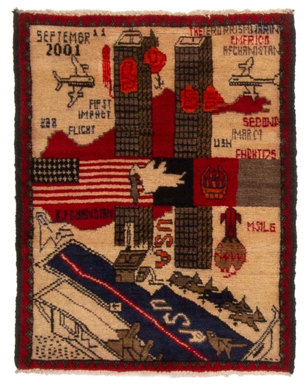Afghan Rare War 2'0" x 2'6" Hand-knotted Wool Rug 