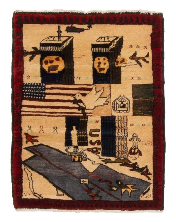 Afghan Rare War 2'0" x 2'6" Hand-knotted Wool Rug 
