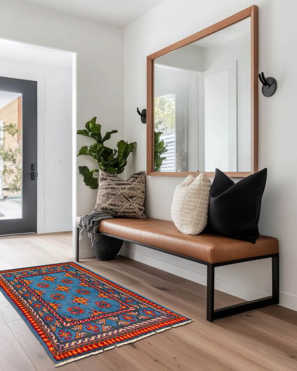 Tapis kargahi 2'7" x 3'11" en laine