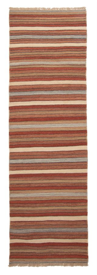 Turkish Boho 2'7" x 8'3" Flat-Weave Wool Kilim 