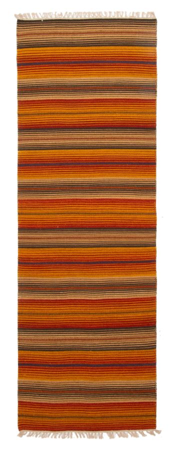 Turkish Boho 2'8" x 7'11" Flat-Weave Wool Kilim 