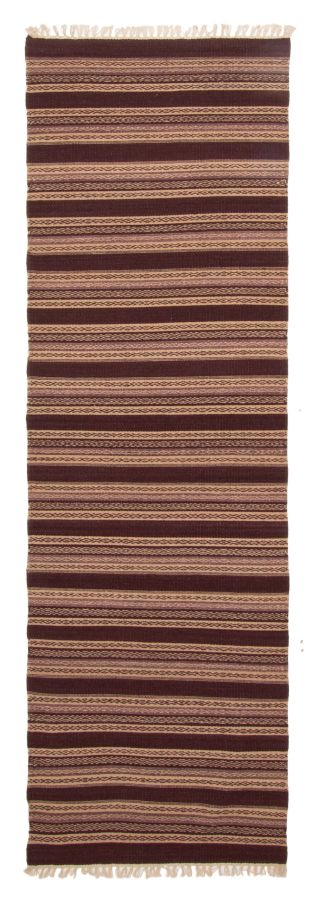 Turkish Boho 2'6" x 8'0" Flat-Weave Wool Kilim 