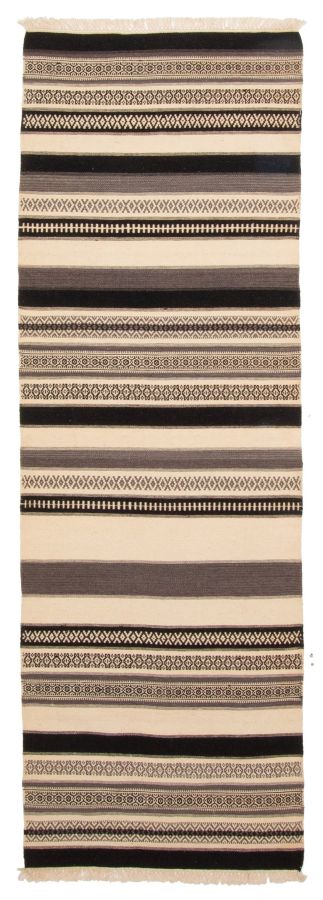 Turkish Boho 2'5" x 7'9" Flat-Weave Wool Kilim 