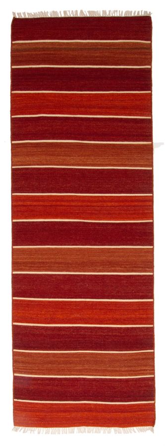 Turkish Boho 2'10" x 7'10" Flat-Weave Wool Kilim 