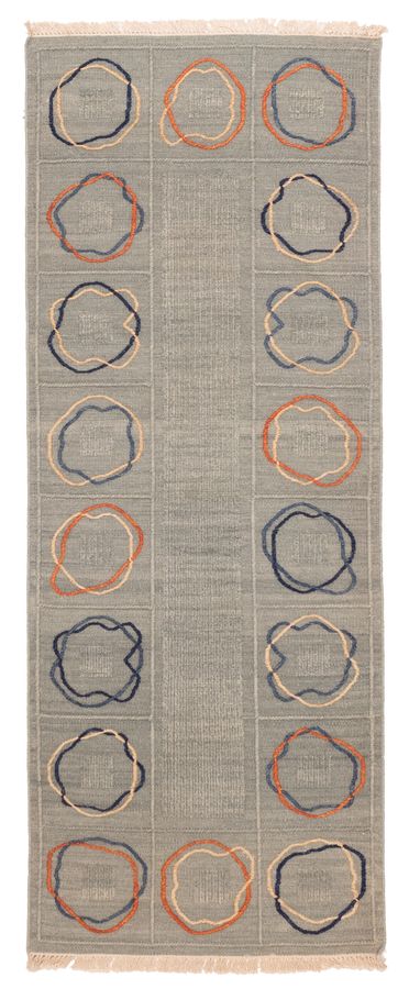 Turkish Ankara 3'0" x 7'10" Flat-Weave Wool Kilim 