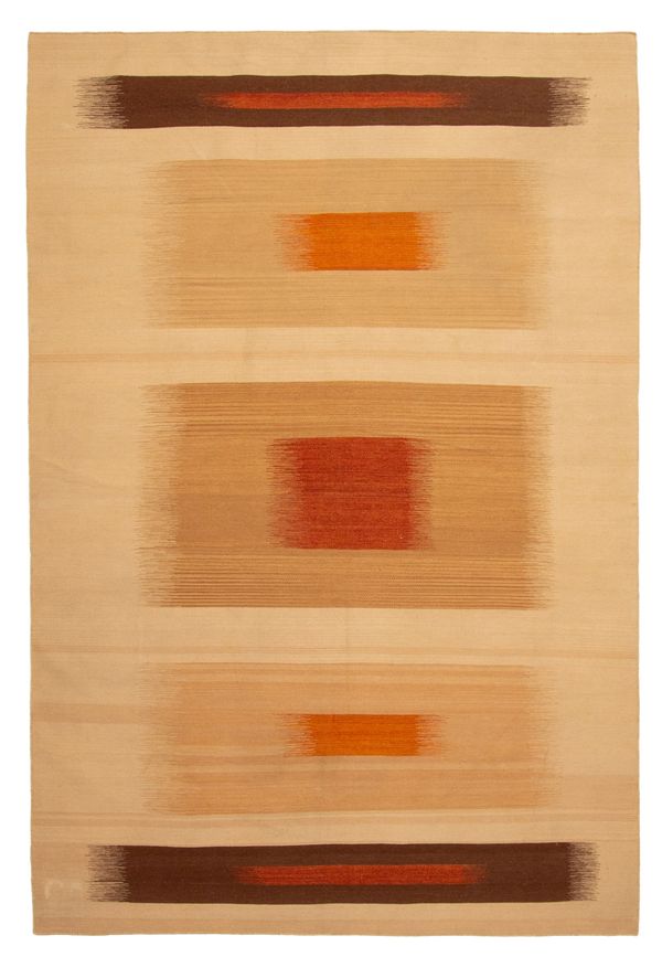 Turkish Ankara 5'4" x 7'10" Flat-Weave Wool Kilim 
