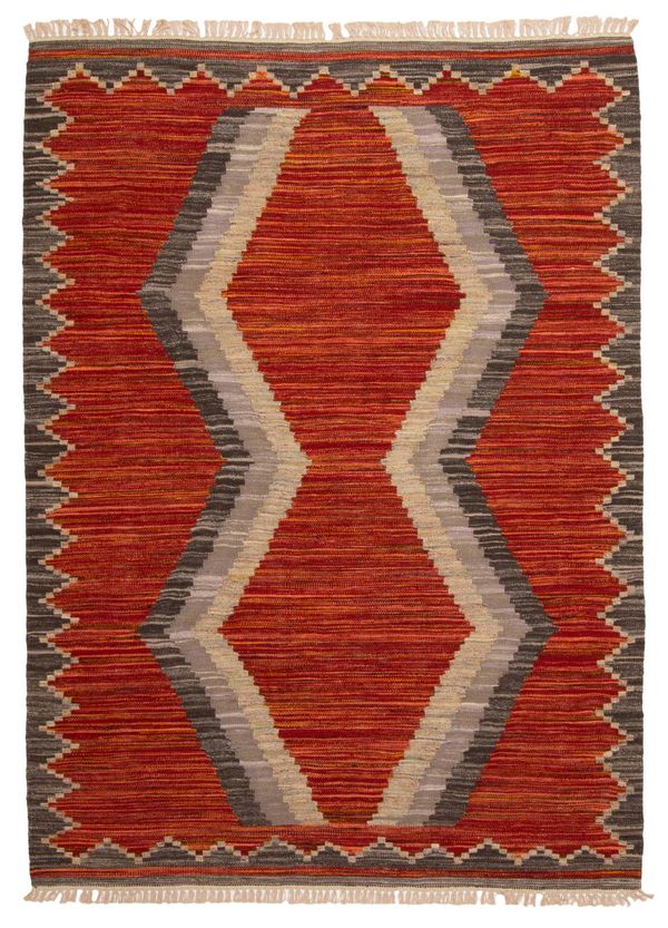 Turkish Ankara 5'3" x 7'9" Flat-Weave Wool Kilim 