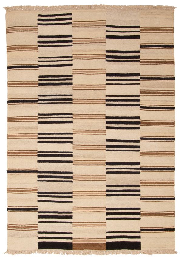 Turkish Boho 5'1" x 7'5" Flat-Weave Wool Kilim 