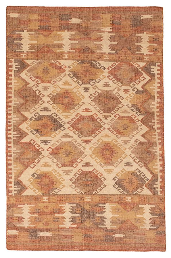 Turkish Ankara 5'0" x 7'8" Flat-Weave Wool Kilim 