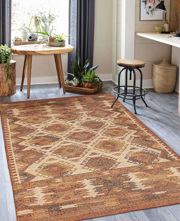 Turkish Ankara 5'0" x 7'8" Flat-Weave Wool Kilim 