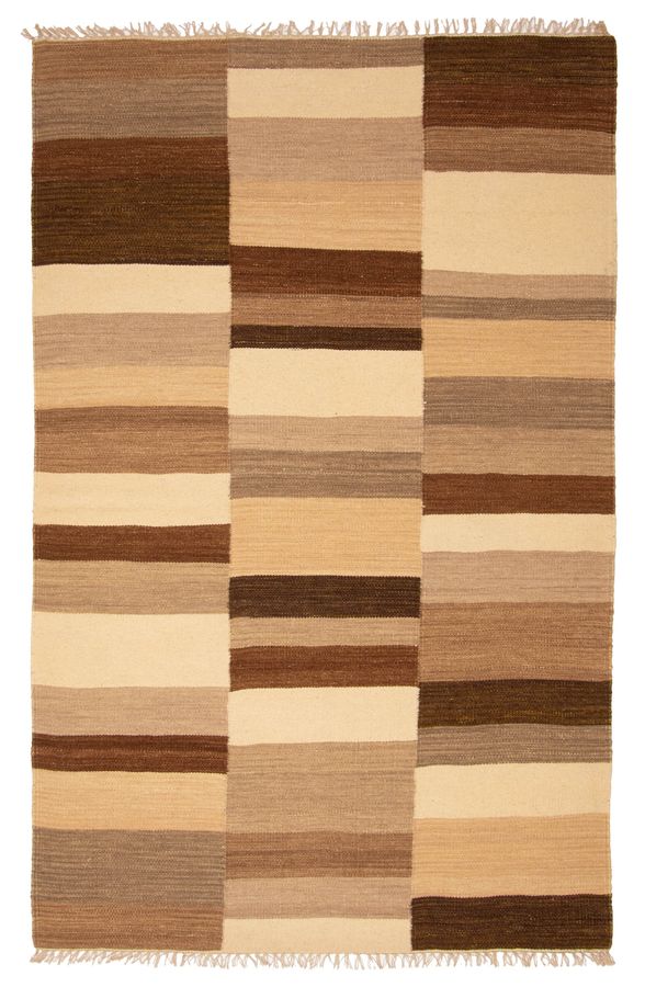 Turkish Boho 5'3" x 8'1" Flat-Weave Wool Kilim 
