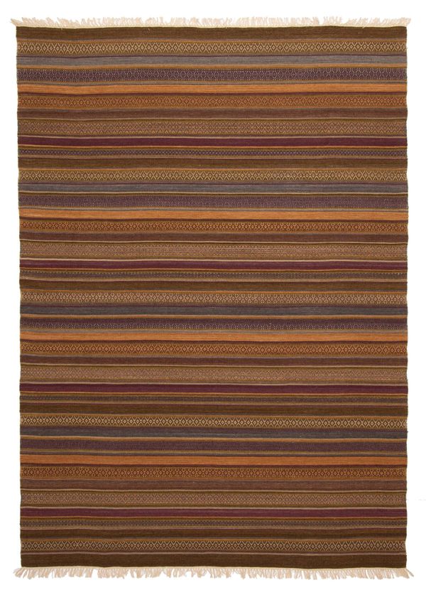 Turkish Boho 5'4" x 7'8" Flat-Weave Wool Kilim 