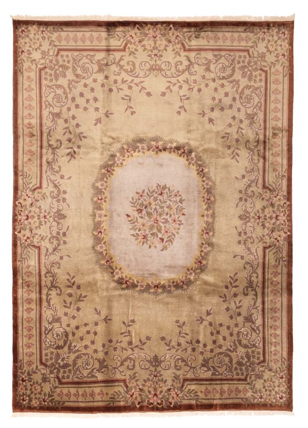 Nepal Aubusson 9'0" x 12'0" Hand-knotted Wool Rug 