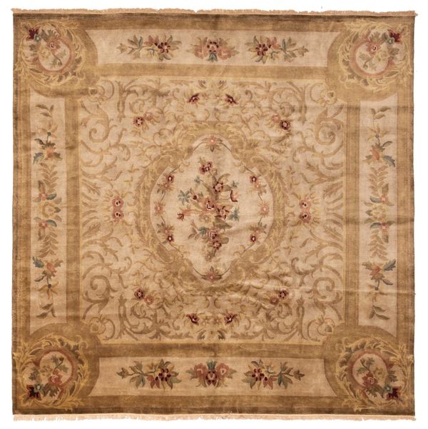 Tapis aubusson 9'10" x 10'2" en laine
