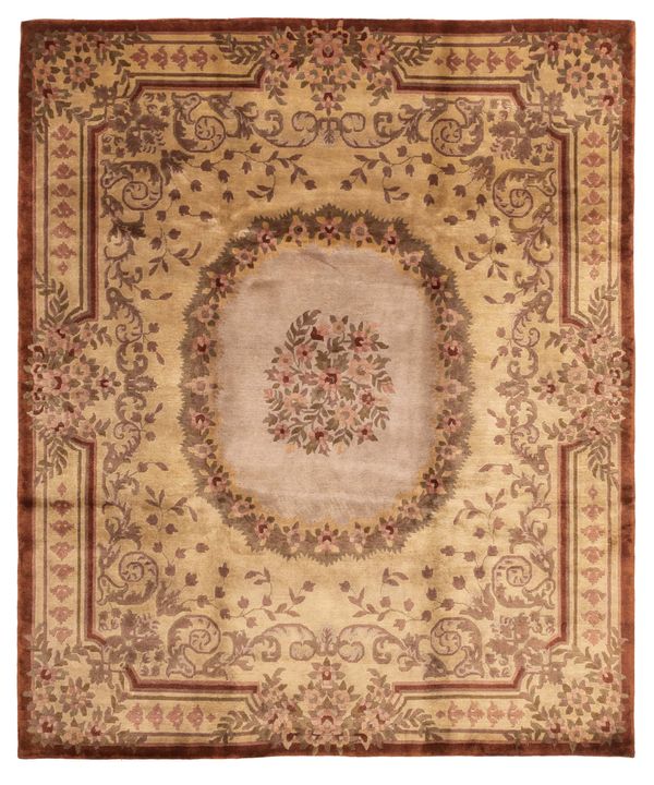 Nepal Aubusson 8'0" x 9'9" Hand-knotted Wool Rug 
