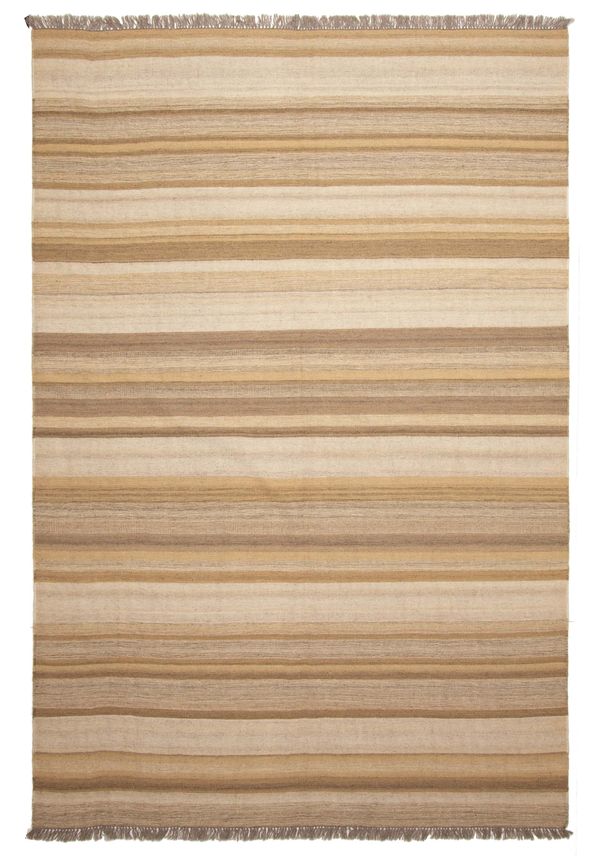 Turkish Boho 6'8" x 9'8" Flat-Weave Wool Kilim 