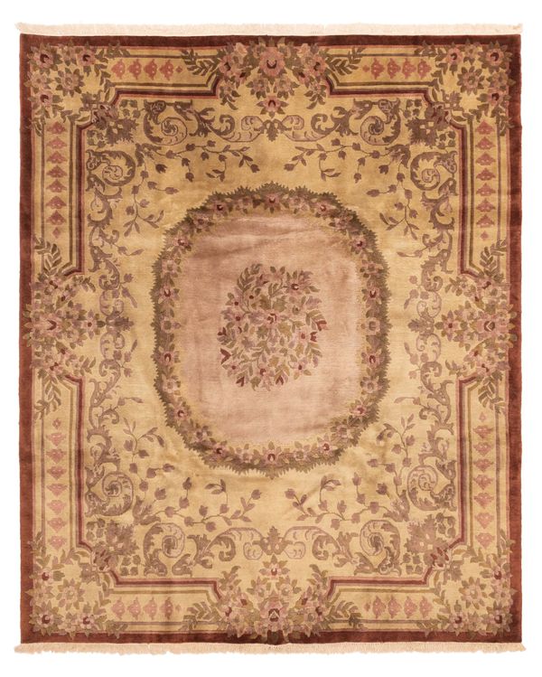 Nepal Aubusson 8'0" x 9'10" Hand-knotted Wool Rug 