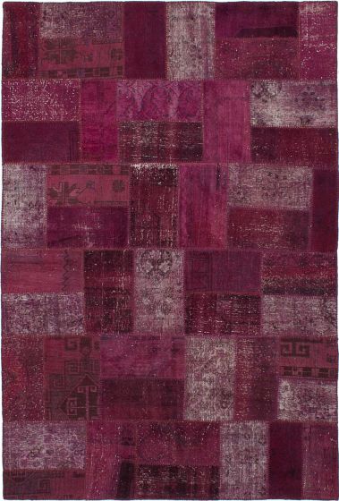 Turkish Color Transition Patchwork 6'9" x 10'2" Hand-knotted Wool Rug 