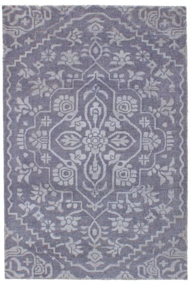 Indian La Seda 4'11" x 7'5" Hand-knotted Silk, Wool Rug 