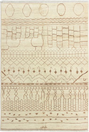 Indian Shalimar 6'3" x 9'0" Hand-knotted Wool Rug 