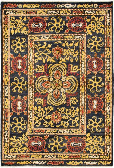 Indian Shalimar 6'1" x 9'0" Hand-knotted Wool Rug 