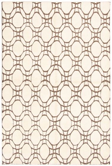 Indian Arlequin 6'0" x 9'0" Hand-knotted Wool Rug 
