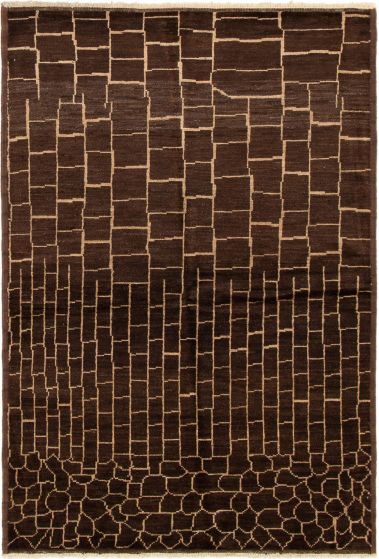 Indian Tangier 5'0" x 7'9" Hand-knotted Wool Rug 