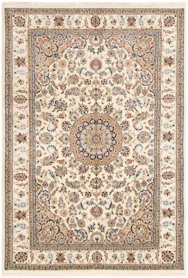 Persian Style Nain 9La 6'5" x 9'6" Hand-knotted Silk, Wool Rug 