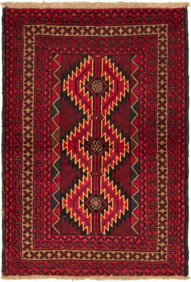Afghan Akhjah 3'10" x 5'8" Hand-knotted Wool Rug 