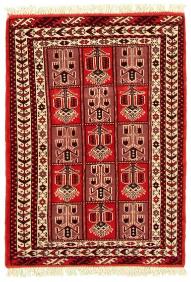 Turkmenistan Turkman 3'4" x 4'9" Hand-knotted Wool Rug 