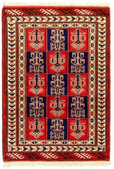 Turkmenistan Turkman 3'5" x 4'10" Hand-knotted Wool Rug 