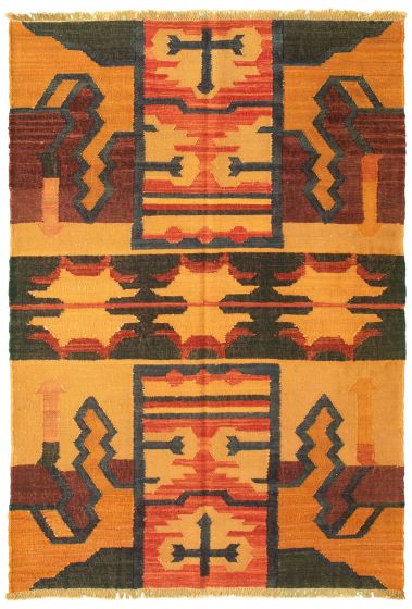 Turkish Sundance 4'0" x 6'0" Flat-Weave Wool Kilim 