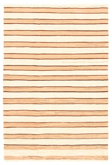 Turkish Boho 6'1" x 9'0" Flat-Weave Wool Kilim 