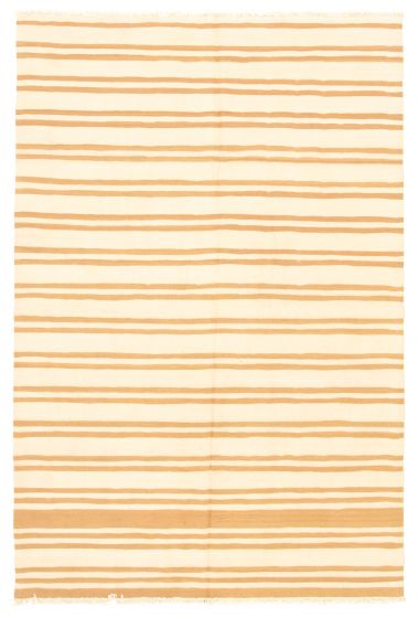 Turkish Boho 6'2" x 9'2" Flat-Weave Wool Kilim 