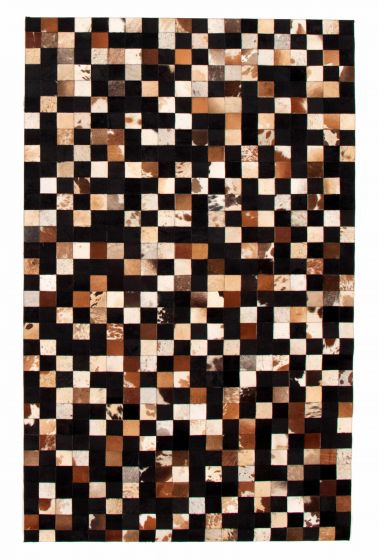 Argentina Cowhide Patchwork 5'0" x 8'2" Handmade Leather Rug 