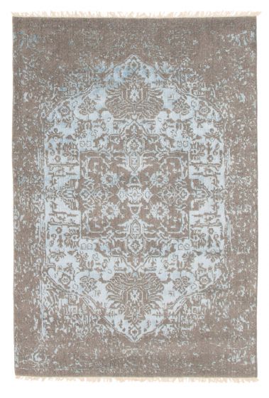 Indian La Seda 5'1" x 7'6" Hand-knotted Silk, Wool Rug 