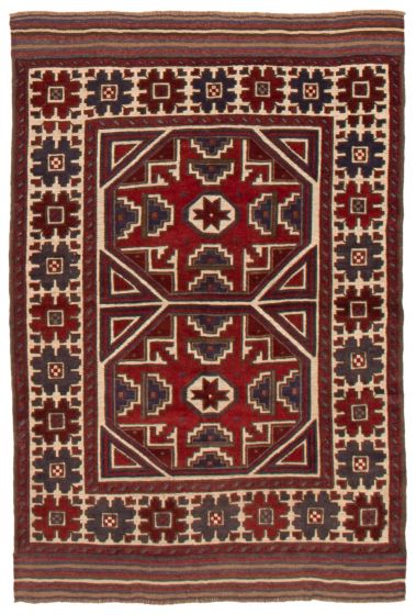 Afghan Tajik Caucasian 4'1" x 6'5" Hand-knotted Wool Rug 