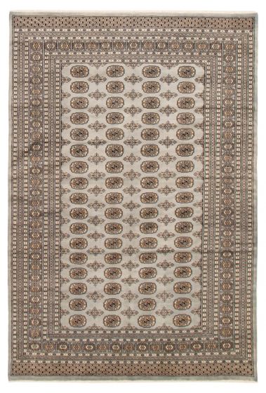 Pakistani Finest Peshawar Bokhara 6'7" x 10'0" Hand-knotted Wool Rug 