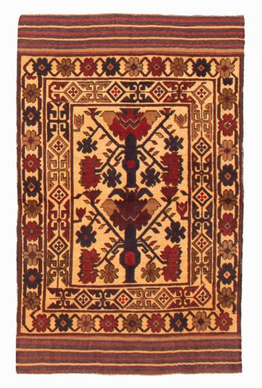 Afghan Tajik Caucasian 3'8" x 5'9" Hand-knotted Wool Rug 