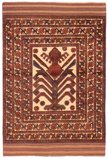 Afghan Tajik Caucasian 3'10" x 5'10" Hand-knotted Wool Rug 