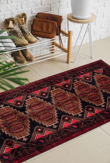 Afghan Teimani 4'5" x 9'3" Hand-knotted Wool Rug 